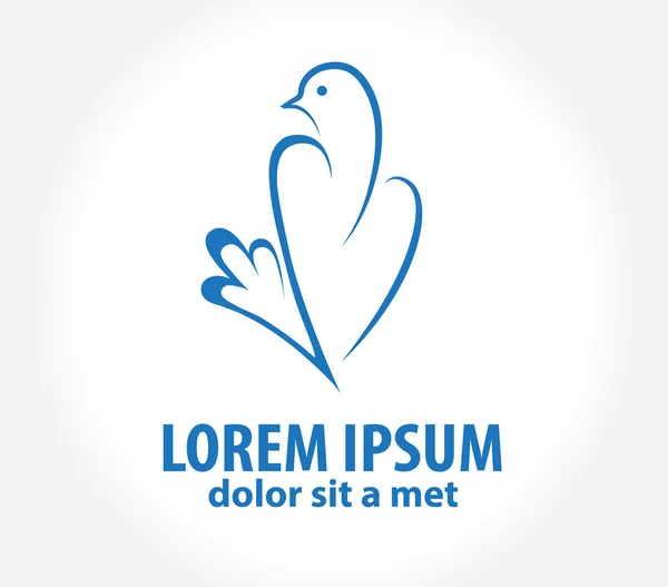 Logo Dove vliegende vector ontwerpsjabloon. Vogel abstract — Stockvector