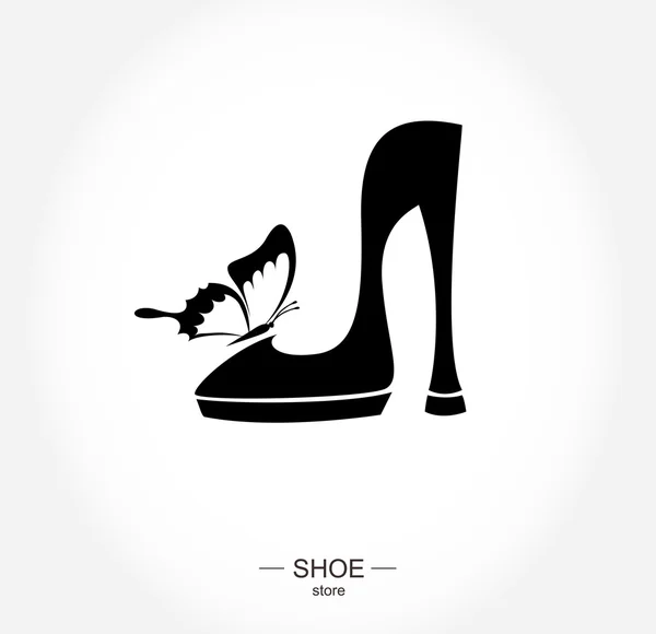 Logo Ayakkabı mağazası, alışveriş, moda koleksiyonu, butik label. — Stok Vektör