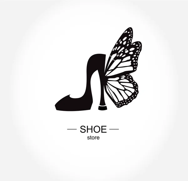 Logo Schuhgeschäft, Geschäft, Modekollektion, Boutique-Label. — Stockvektor