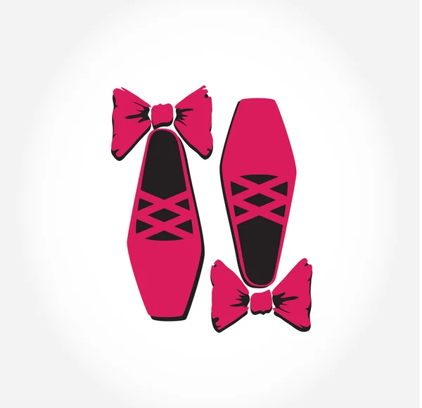 Ilustração de sapatos rosa ballet pointes —  Vetores de Stock