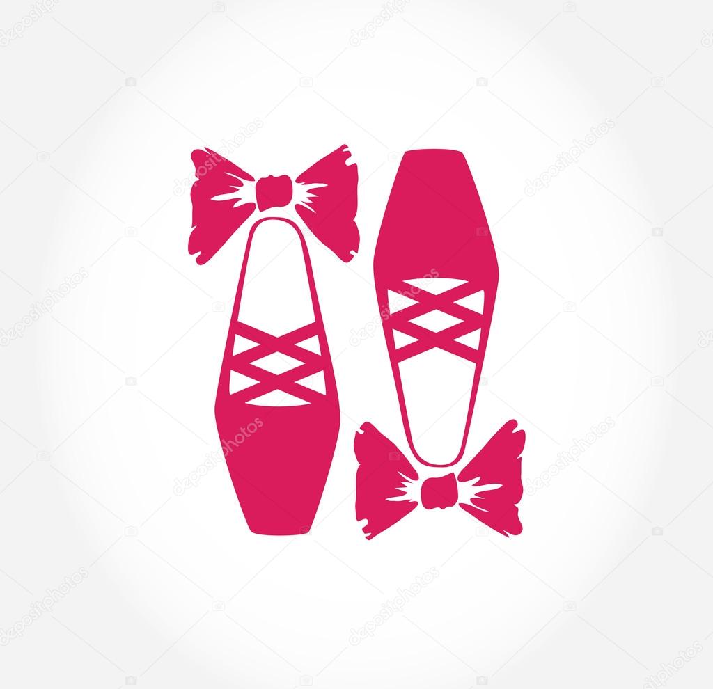 Illustration of  pink ballet pointes shoes