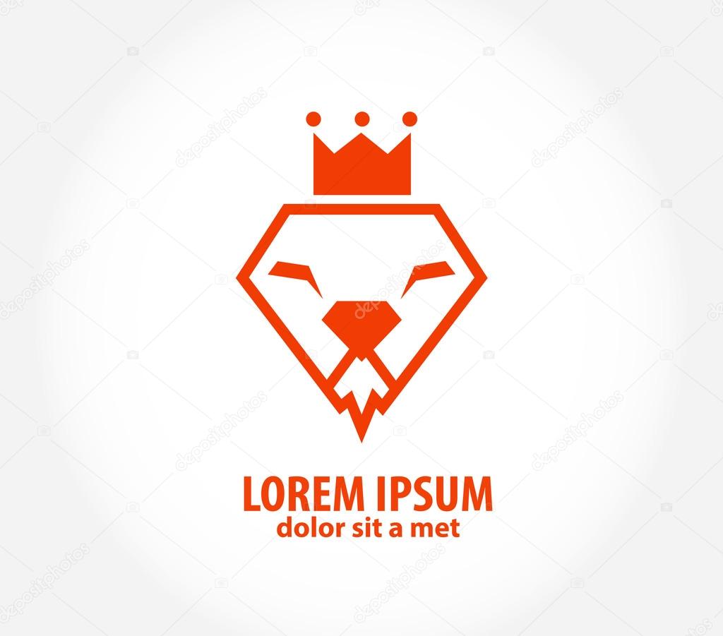 Lion head in the form of diamond. logo templat, for your business