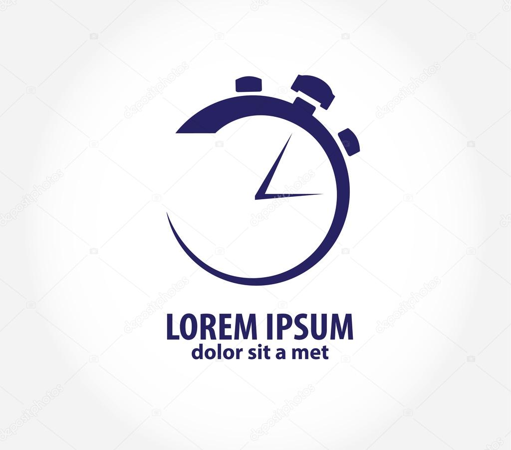 Vector clock, time company logo design, business symbol concept