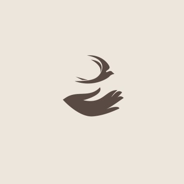 Kırlangıç kuşu soyut vektör logo tasarım şablonu. 