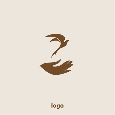 Kırlangıç kuşu soyut vektör logo tasarım şablonu. 