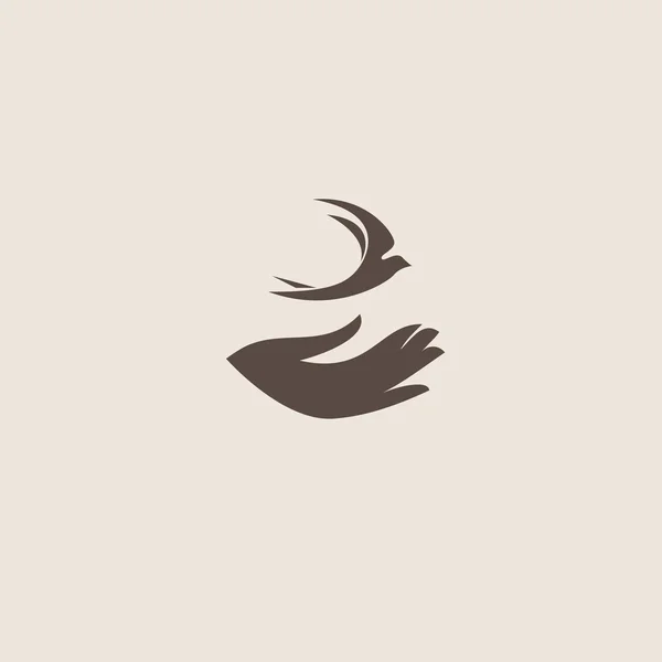 Swallow vogel abstract vector logo ontwerpsjabloon. — Stockvector