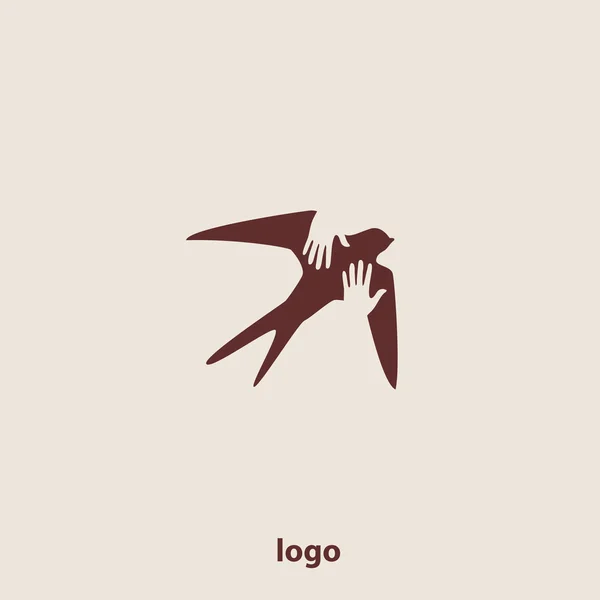 Modèle de conception de logo vectoriel abstrait d'hirondelle . — Image vectorielle