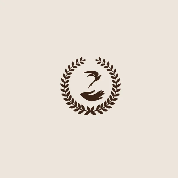 Tragar pájaro vector abstracto logotipo diseño plantilla . — Vector de stock