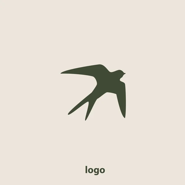 Templat desain logo vektor abstrak burung walet . - Stok Vektor