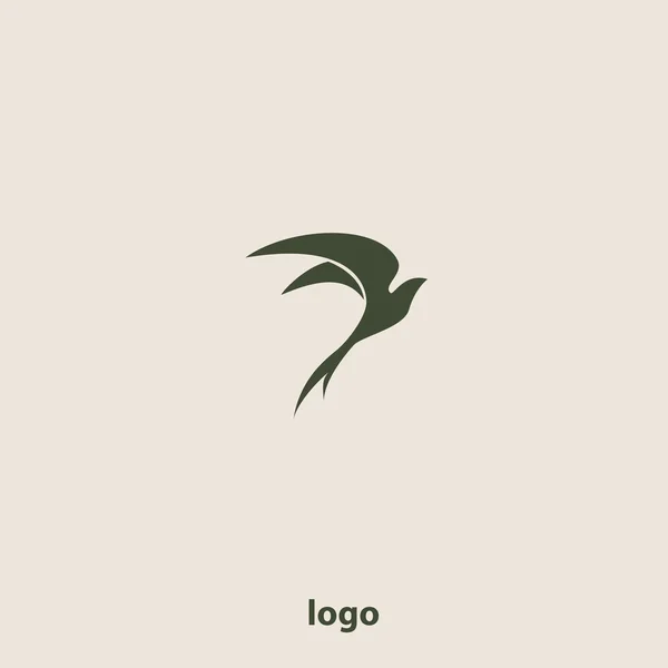 Tragar pájaro vector abstracto logotipo diseño plantilla . — Archivo Imágenes Vectoriales