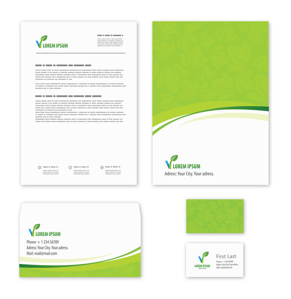 Eco green leaf logo template.