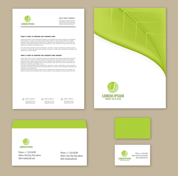 Οικολογικό πράσινο φύλλο πρότυπο λογότυπο. — Διανυσματικό Αρχείο