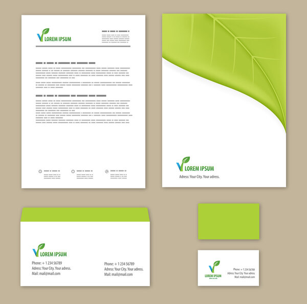 Eco green leaf logo template.