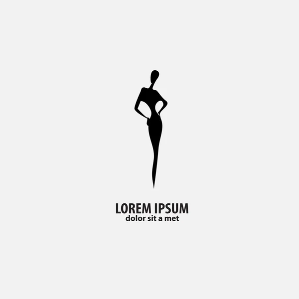 Logotipo da loja, menina da moda — Vetor de Stock