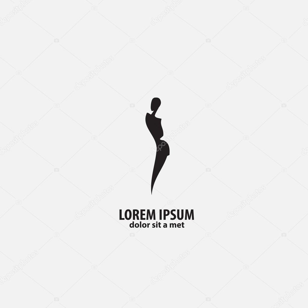 Shop logo, silhouette of the fashion girl