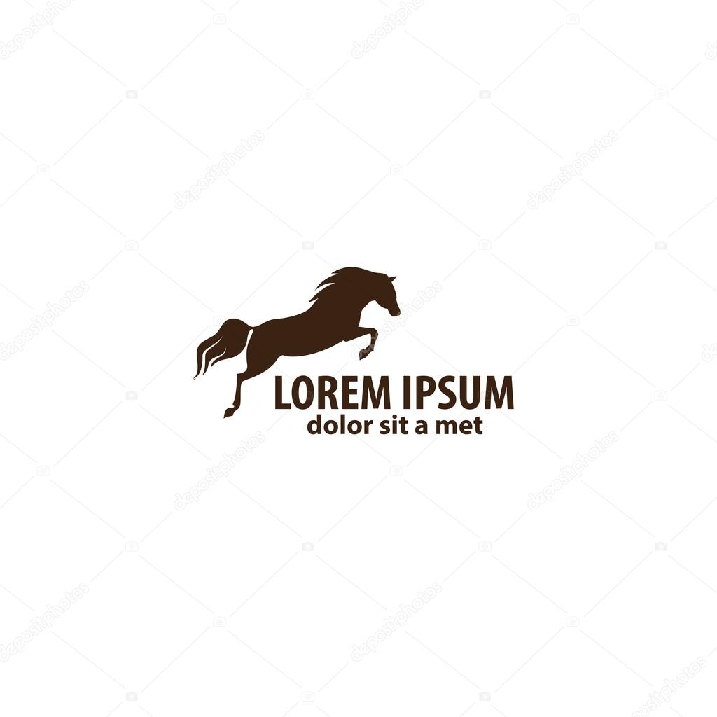 Horse Emblem. Running Horse Icon, Vector silhouette