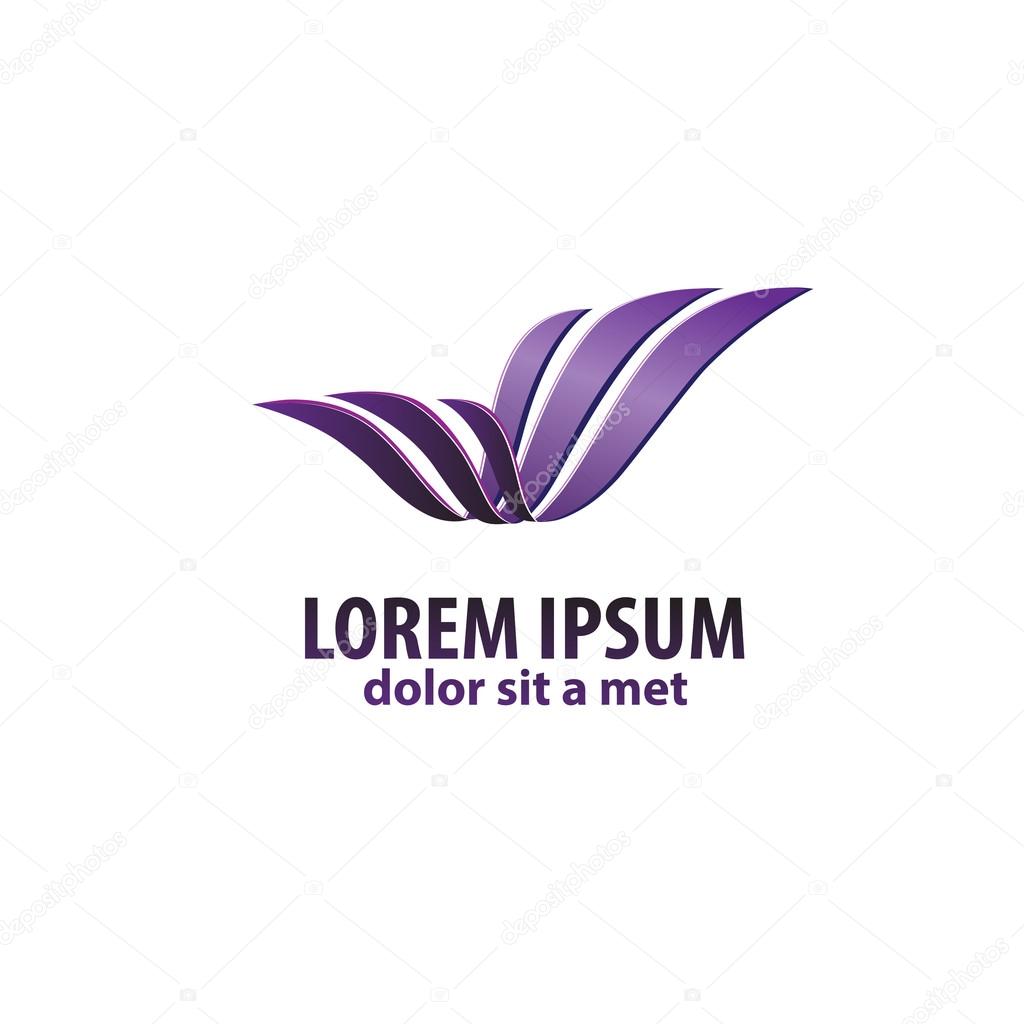 Vector 3d abstract wing flying logo for company isolated