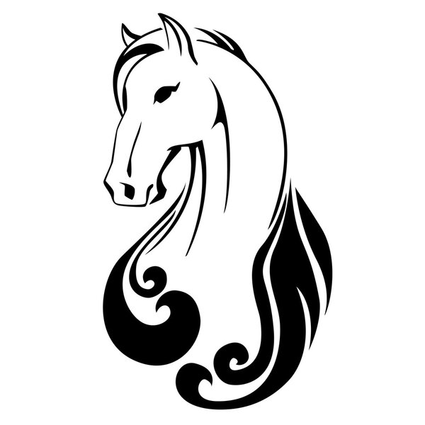 Vector silhouette of a horse head