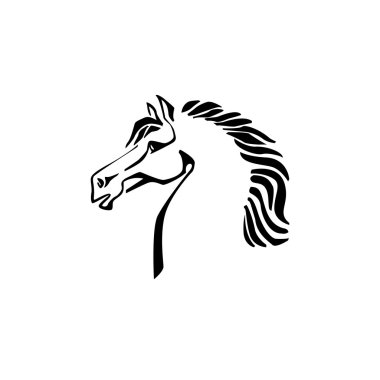 Bir at kafası siluet vektör