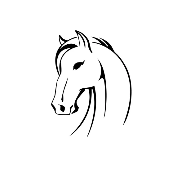 Silueta vectorial de una cabeza de caballo — Vector de stock