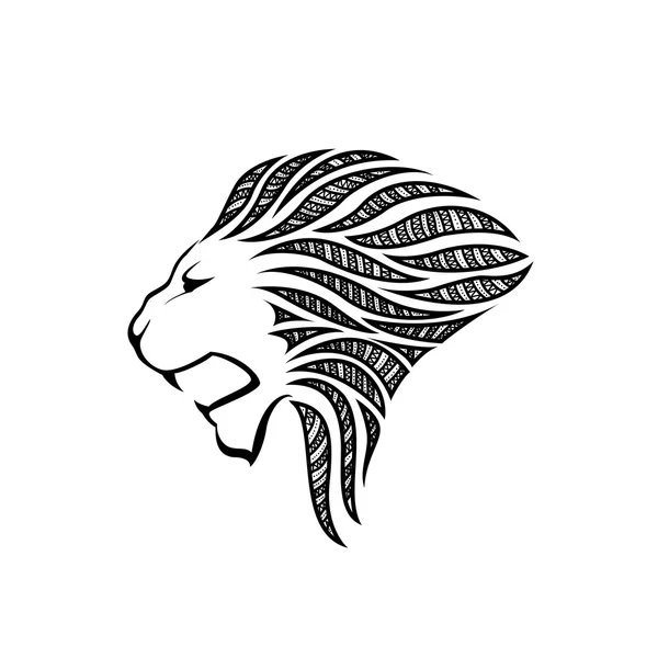Silhueta cabeça de leão — Vetor de Stock