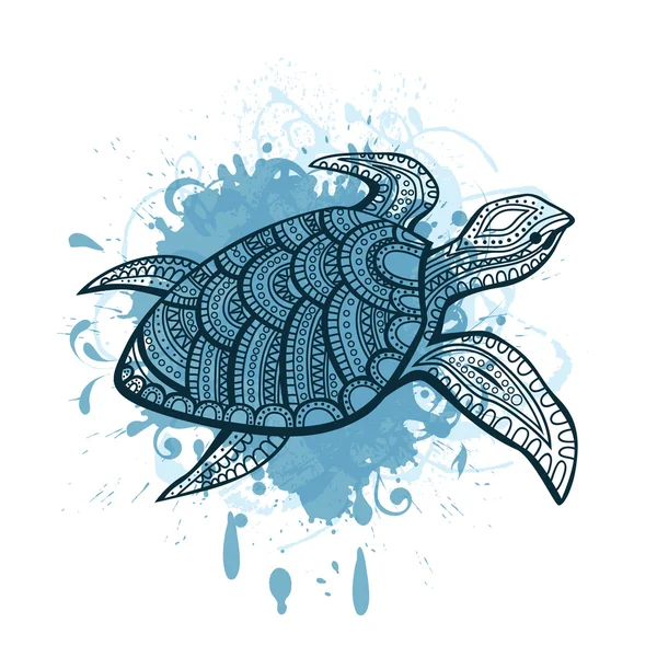 Gestileerde schildpad. — Stockvector