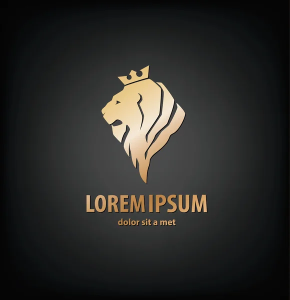 Cabeza de león en perfil. Logo de plantilla — Archivo Imágenes Vectoriales