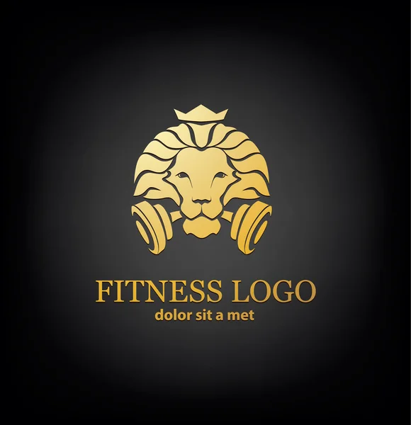 León Deporte, Plantilla de vector de logotipo de fitness — Vector de stock