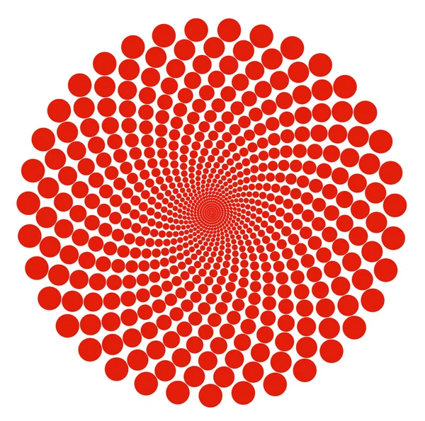 Red dot spiral abstract pattern circles over white background — Stock Photo, Image