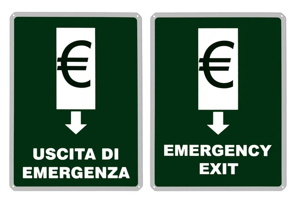Emergency exit from the Euro, Eurozone aka Euro-zone — Stock Photo, Image