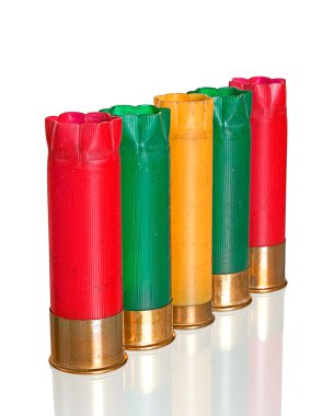 Shotgun cartridges over white clipart