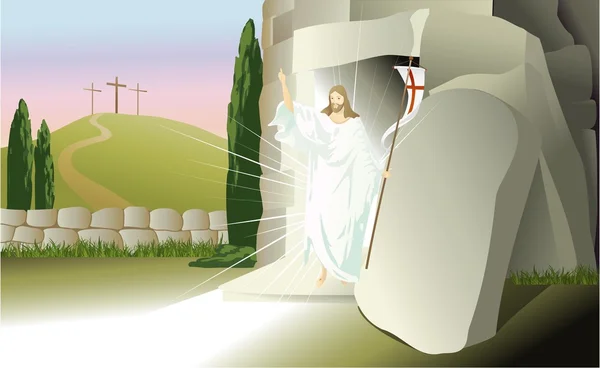 Воскресший Иисус Христос — стоковый вектор
