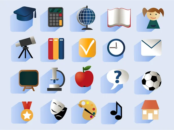 Set van schoolpictogrammen — Stockvector