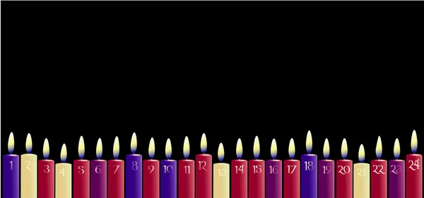 Kalendarz adwentowy świeca — Wektor stockowy