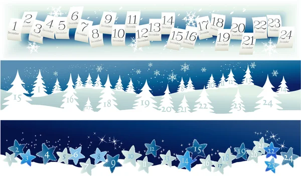 Adventskalender banners — Stock vektor