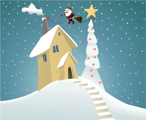 Santa Claude livrer des cadeaux — Image vectorielle