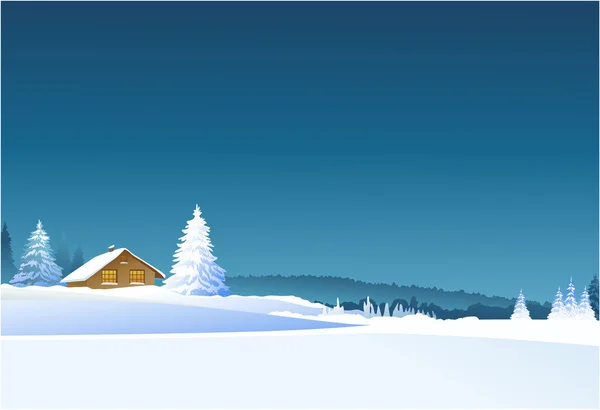 Ländliche Winterlandschaft — Stockvektor