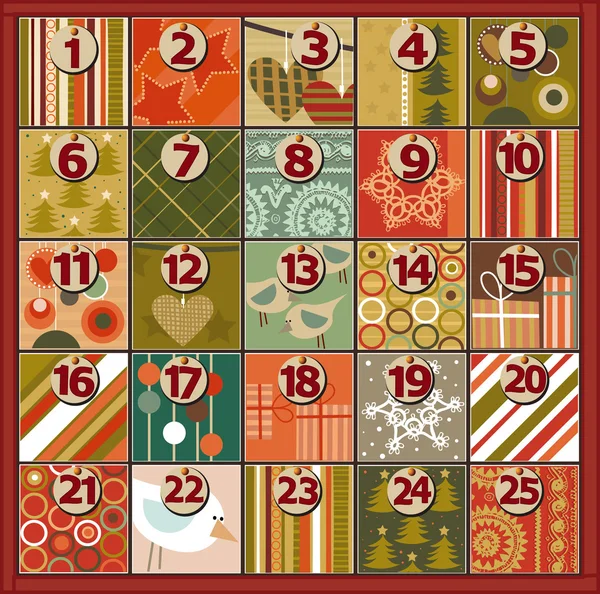 Adventskalender — Stock vektor