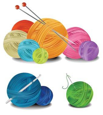 Balls of wool clipart