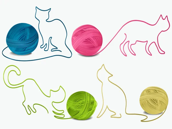 抽象的羊毛猫 — 图库矢量图片