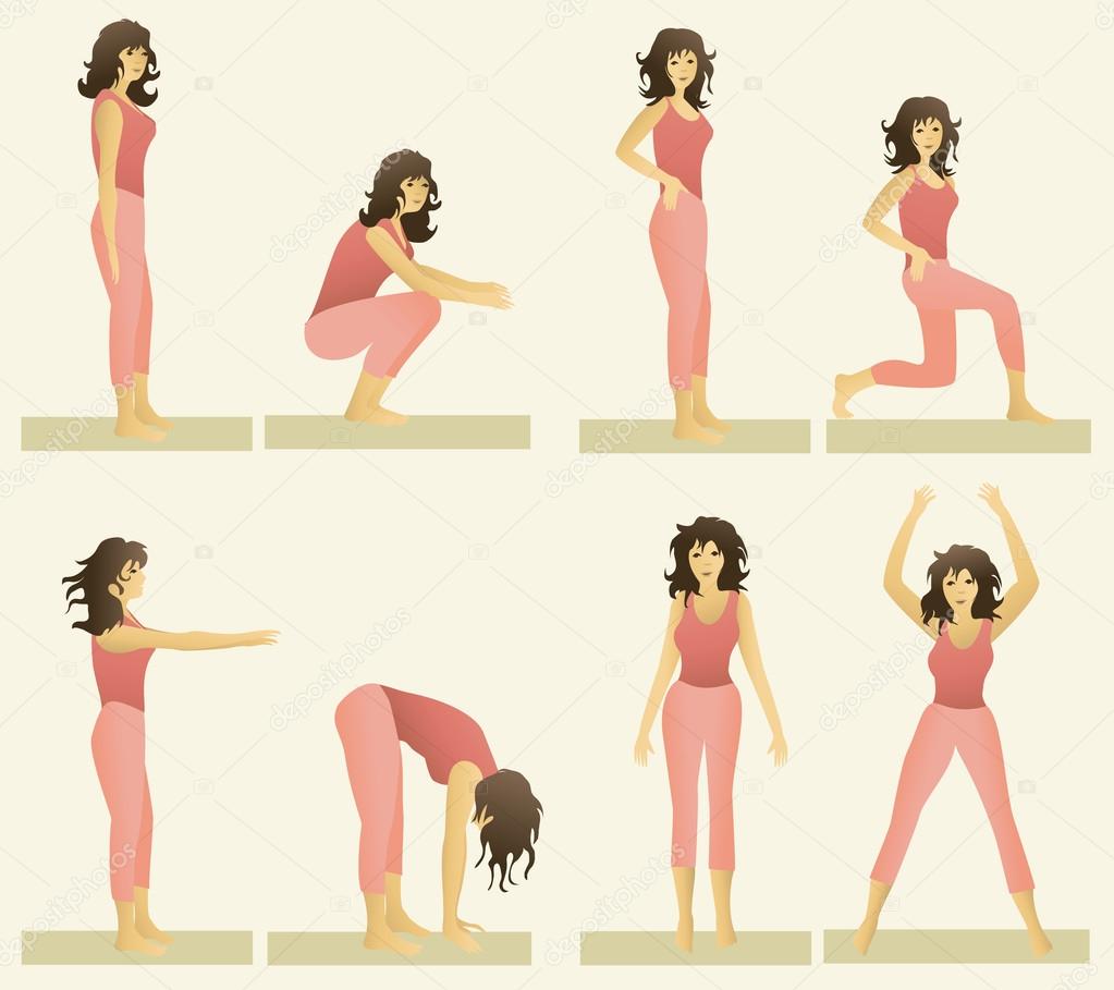 Set of simple gymnastic exercises
