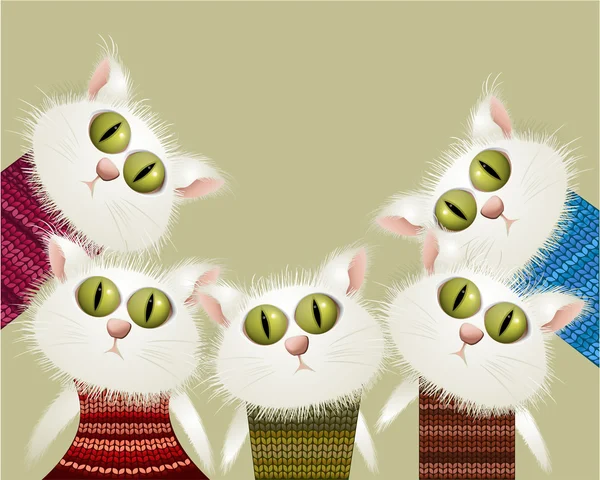 Γάτες στο πουλόβερ — Διανυσματικό Αρχείο