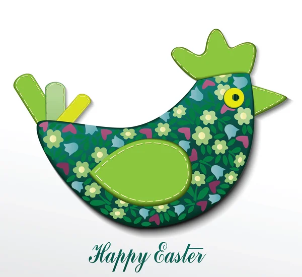 Tarjeta de Pascua con gallina — Vector de stock