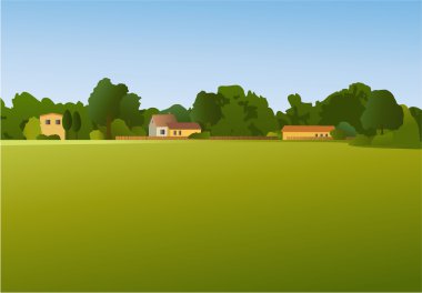 Rural landscape clipart