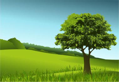 Rural landscape clipart