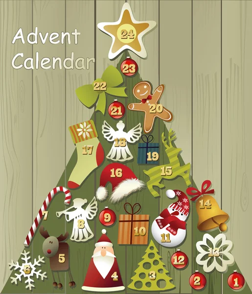 Calendario de Adviento — Vector de stock