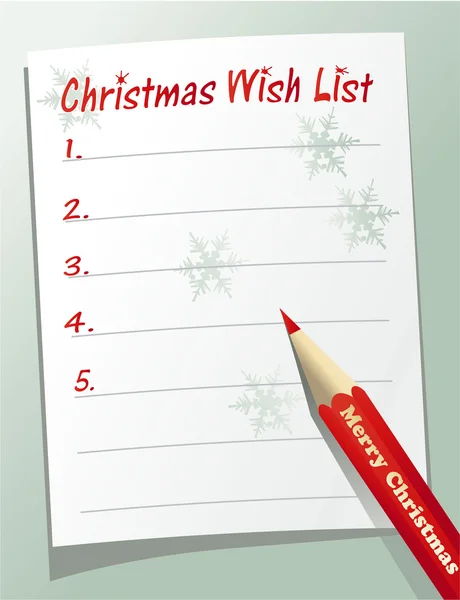 Lista de deseos de Navidad — Vector de stock