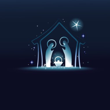 Nativity scene with Holy Family clipart