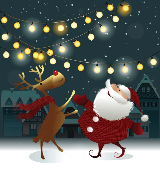 Kerstmis achtergrond met santa claus — Stockvector