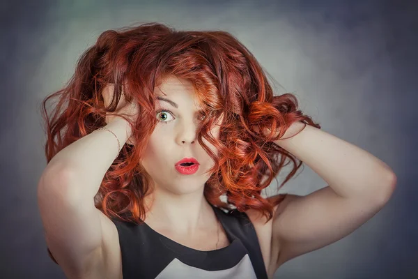 hair, red, girl, female, person, white, background, young, pretty, beautiful, smile, healthy, portrait, shiny, face, bright, woman, style, attractive, eyes, studio, fashion, color, model, beauty, long, skin, sexy, glamour, lady, care, hairstyle, shoc